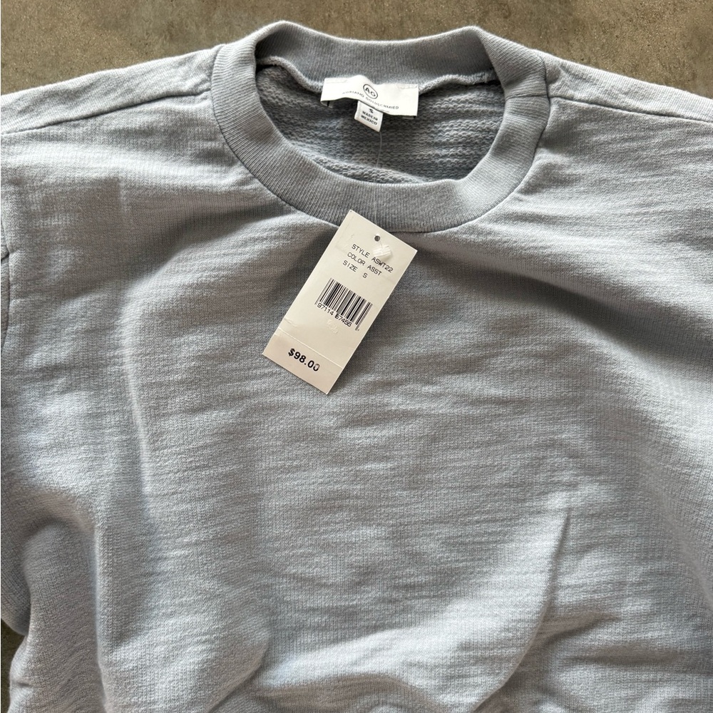 Light Blue Ruffle Shoulder Sweatshirt - Picture 2 of 5